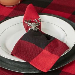 Rustic Buffalo Plaid Napkins Red/Black Set of Four