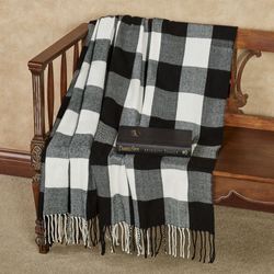 Rustic Buffalo Plaid Throw Blanket Black/White 50 x 60