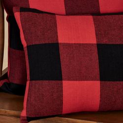 Rustic Buffalo Plaid Rectangle Pillow Red/Black