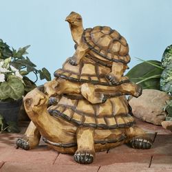Turtle Family Sculpture Multi Earth