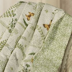 Butterfly Eden Throw Blanket Eggshell 50 x 70