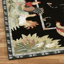 Rooster and Hens Rug Runner