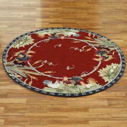 Rooster and Hens Round Rug