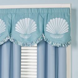 Ocean Tides II Scalloped Valance Aqua 60 x 20