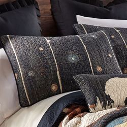 Moonlit Sky Quilted Sham Black Standard