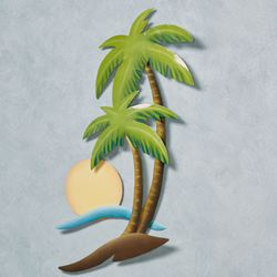 Palm and Sun Wall Art Green