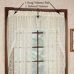 Bridal Lace Swag Valance Pair  60 x 38