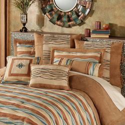 Oasis Embroidered European Sham Saddle Brown