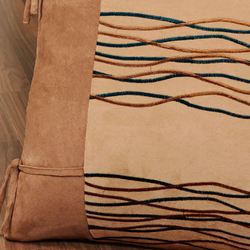 Oasis Embroidered European Sham Saddle Brown