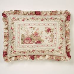 Heirloom Rose Ruffled Quilted Sham Fawn