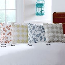 Botanical Garden Quilted Square Pillow 16 Square