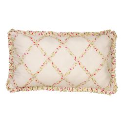 Sweet Tweet Lattice Flanged Pillow Light Cream Rectangle