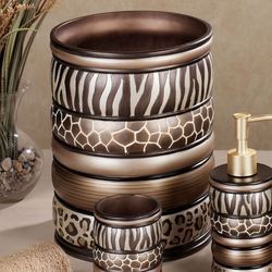 Safari Stripes Wastebasket Multi Metallic