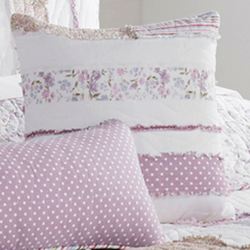 Lavender Rail Quilted Pillow White 15 Square