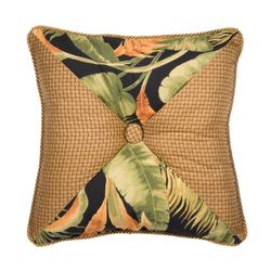 La Selva Tufted Pillow Black 18 Square