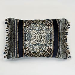 Virtuoso Bead Tassel Pillow Midnight Rectangle