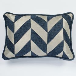 Spellbound Chevron Piped Pillow Indigo Rectangle