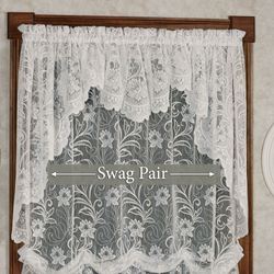 Art Nouveau Lace Swag Valance Pair 72 x 32