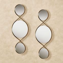 Allegra Mirrored Wall Art Gold Pair