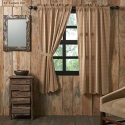 Millsboro Plaid Tailored Curtain Pair Multi Warm