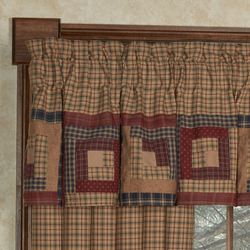 Millsboro Plaid Patchwork Tailored Valance Multi Warm 72 x 16