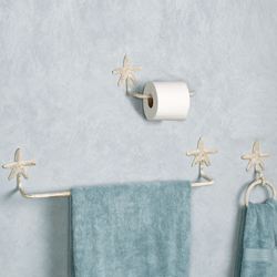 Starfish Toilet Paper Holder Weathered White