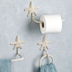Starfish Toilet Paper Holder Weathered White