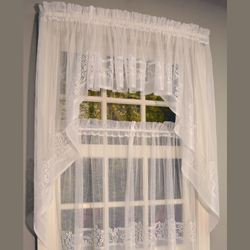 Loralei Lace Swag Valance Pair 56 x 38