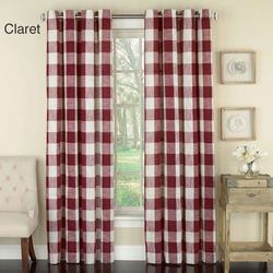 Checkerboard Grommet Curtain Panel