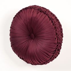 Camelot Tufted Pillow Burgundy Round