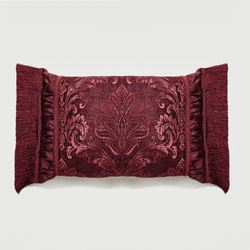 Camelot Fringed Pillow Burgundy Rectangle