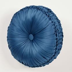 Camelot Tufted Pillow Navy Round