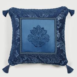 Camelot Embroidered Pillow Navy 18 Square
