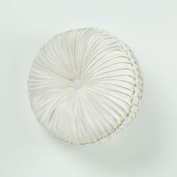 Camelot Tufted Pillow Ivory Round