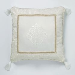 Camelot Embroidered Pillow Ivory 18 Square