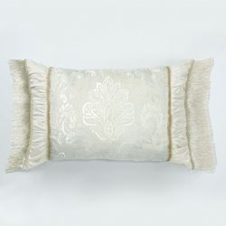Camelot Fringed Rectangle Pillow Ivory