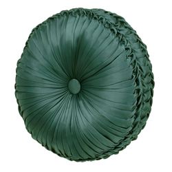 Camelot Tufted Pillow Emerald Green Round