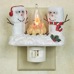 Marshmallow Snowmen Nightlight White