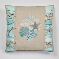 Seaview II Embroidered European Sham Only Sand