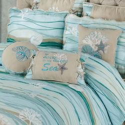 Seaview II Heart Sleeps Embroidered Pillow Sand Rectangle