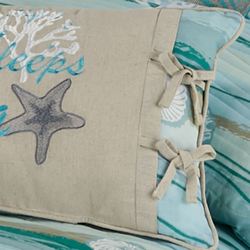 Seaview II Heart Sleeps Embroidered Pillow Sand Rectangle