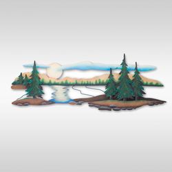 Pine Lake Wall Art Sculpture Green