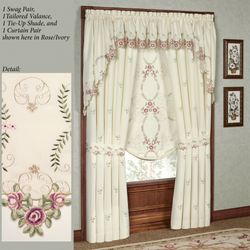 Bella Rose Tailored Curtain Pair