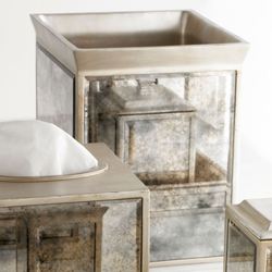 Palazzo Wastebasket Antique Silver