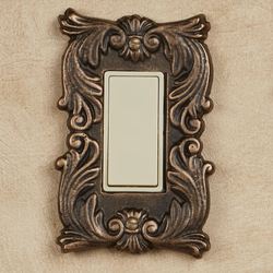 Fleur de Lis Single Dimmer Rocker Switch Bronze/Gold