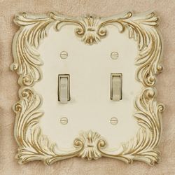 Fleur de Lis Double Switch Ivory/Gold