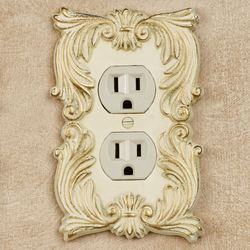 Fleur de Lis Single Outlet Ivory/Gold