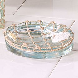 Sea Glass Soap Dish Aqua Mist