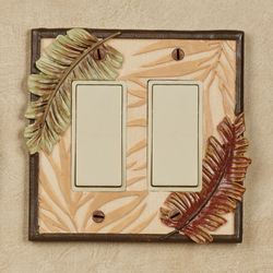 Tropic Palms Double Dimmer Rocker Multi Warm