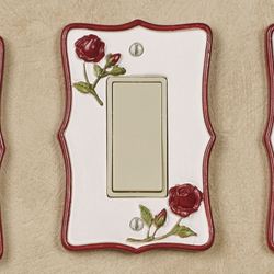 Vining Rose Single Dimmer Rocker Red